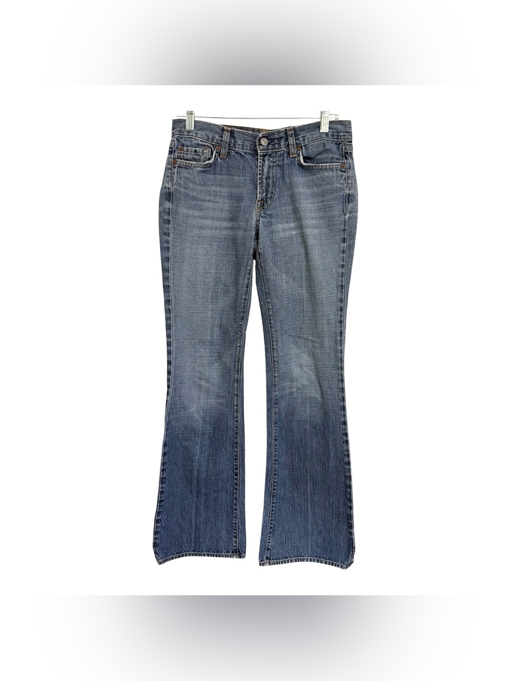 7 For All Mankind Flare Jeans Light Wash Blue Denim Cotton Y2K Size 28 Casual